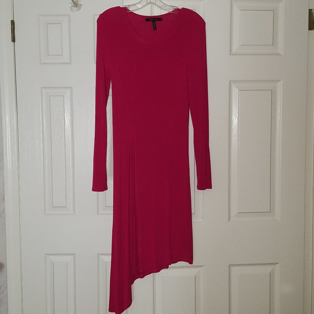 Long-Sleeve Dress Asymmetrical Hem "Korinna" Turkish Rose